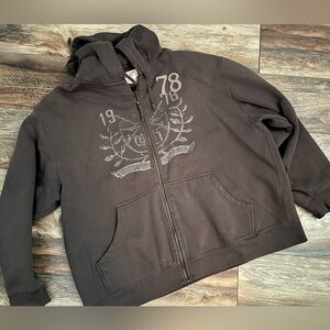 Chaps Zip-Up Graphic Hoodie